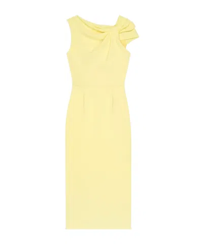 Givenchy Draped Pencil Dress In Crepe Cady In Yellow