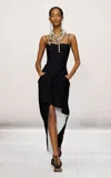 Givenchy Draped Piece-dyed Wool Mohair Wrap Midi Dress In Black