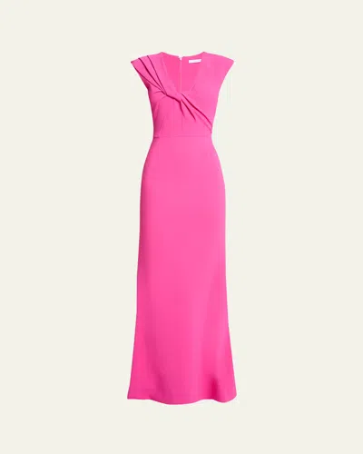 Givenchy Draped Scoop-neck Sleeveless Maxi Dress In Pink