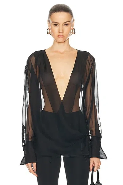 Givenchy Draped Shirt In Black