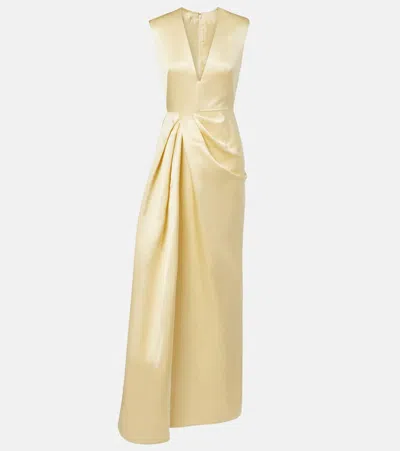 Givenchy Draped Silk Satin Gown In Gold