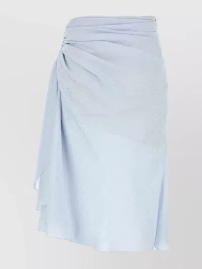 GIVENCHY DRAPED SILK SKIRT MIDI LENGTH SUBTLE PATTERN
