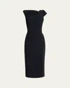 Givenchy Draped-detail One-shoulder Midi Dress In Black