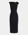Givenchy Draped-detail One-shoulder Midi Dress In Black