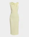 Givenchy Draped Sleeveless Midi Dress In Yellow