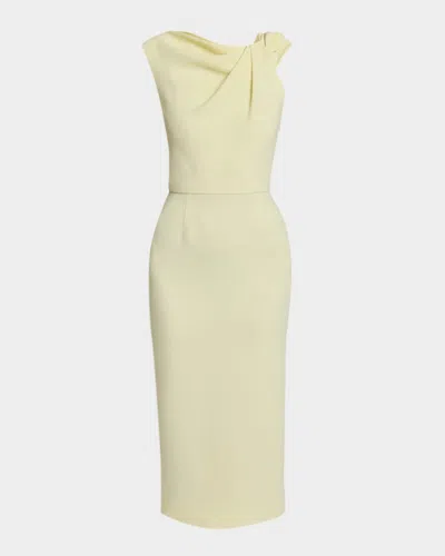 Givenchy Draped Sleeveless Midi Dress In Yellow