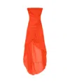 Givenchy Draped Strapless Dress In Silk Chiffon In Orange