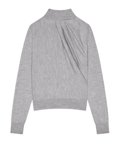 Givenchy Draped Sweater In Wool In Gray