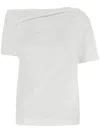 Givenchy Cotton T-shirt With Asymmetric Draped Detail In White
