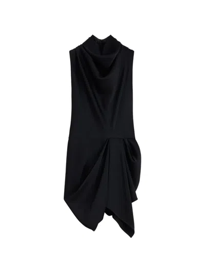 Givenchy Draped Top In Crepe Satin In Black