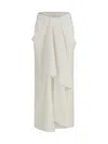 Givenchy Draped Merino Wool And Mohair Skirt In White