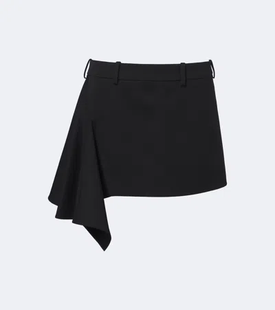 Givenchy Draped Wool Miniskirt In Black