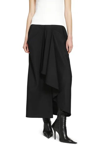 Givenchy Draped Wool Mohair Skirt In Black