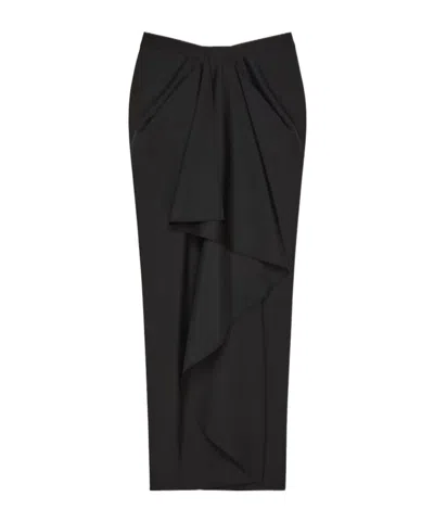 Givenchy Draped Wrap Midi Skirt In Metallic