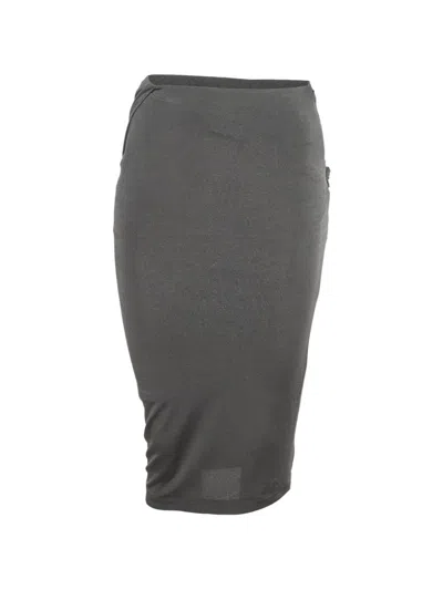 Pre-owned Givenchy Draped Zip-up Pencil Skirt In Grey