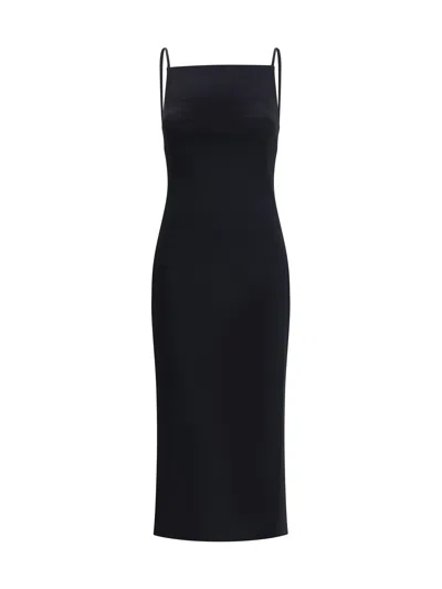 Givenchy Draped-back Crepe Midi Dress In Black