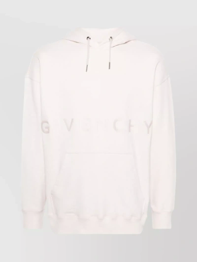 Givenchy Drawstring Hood Sweater With Pouch Pocket In White
