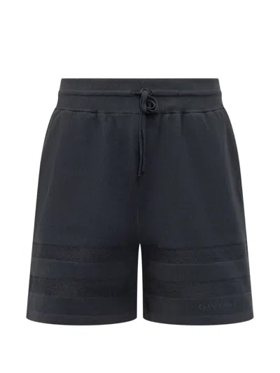 Givenchy Knitted Shorts With Mesh Details In Blue