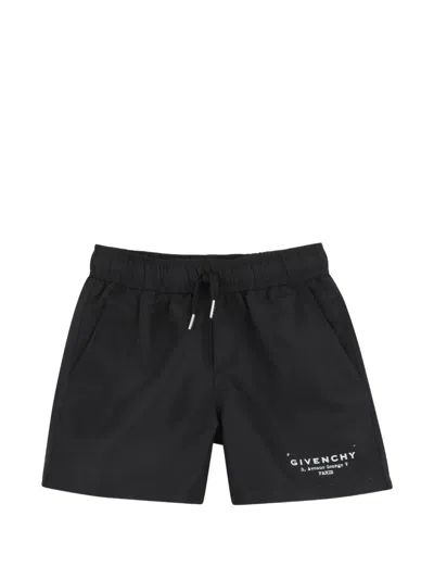 Givenchy Kids' Drawstring Swim Shorts In Black