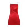 Givenchy Sliced Mini Dress In Satin In Red