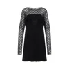 Givenchy Black Draped Jersey And Monogram Tulle Mini Dress In Black