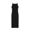 Givenchy Robe Mi-longue À Encolure Carrée In Black