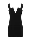 Givenchy V-collar Mini Dress In Black