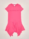 Givenchy Logo Cotton Dress In Lampone