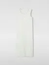 Givenchy White Sleeveless Ribbed Dress With 4g Logo In Green