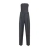 Givenchy Strapless Pleated Jumpsuit Belt Loops In Gray