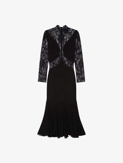 Givenchy Dress In Chandelier Lace And Jersey In Black