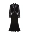Givenchy Bracelet-sleeve Lace Inset Midi Dress In Black
