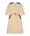 Givenchy Dress In Coton With Leather Details In Neutral