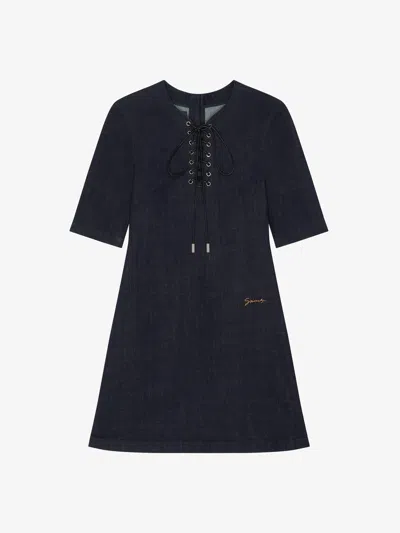 Givenchy Dress In Denim With Laces In Medium Blue