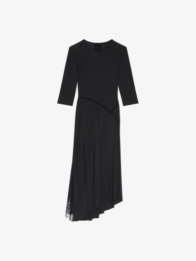 Givenchy Robe En Jersey Et Dentelle In Black