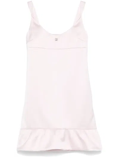 Givenchy Dress In Satin With Twisted Straps And 4g Detail In Pink