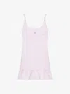 Givenchy Dress In Satin With Twisted Straps And 4g Detail In Pink