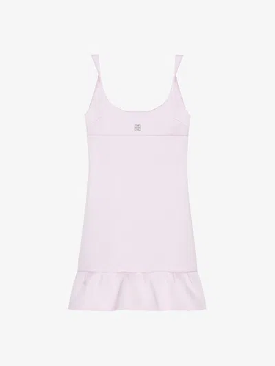 Givenchy Dress In Satin With Twisted Straps And 4g Detail In Pink
