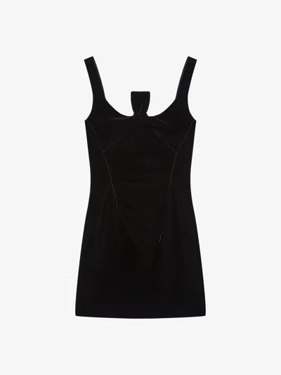 Givenchy Bow-detail Velvet Mini Dress In Black
