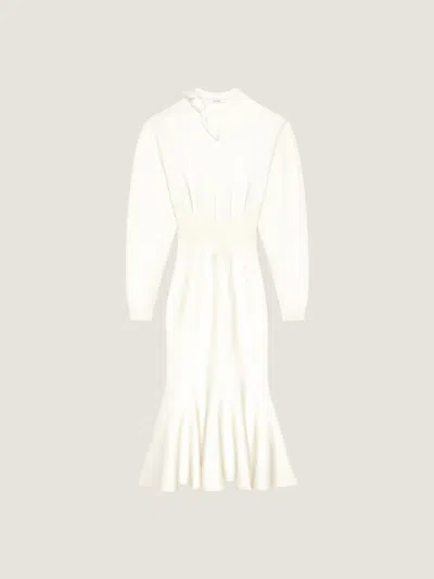 Givenchy Dress In Wool And Cotton With Bow Detail In White