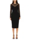 Givenchy Bi-material Dress With 4g Motif In Black