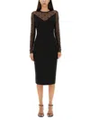 Givenchy Bi-material Dress With 4g Motif In Black