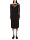Givenchy Bi-material Dress With 4g Motif In Black