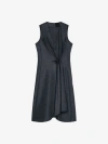GIVENCHY DRESS WITH BUTTONS AND PLEATED EFFECT IN WOOL