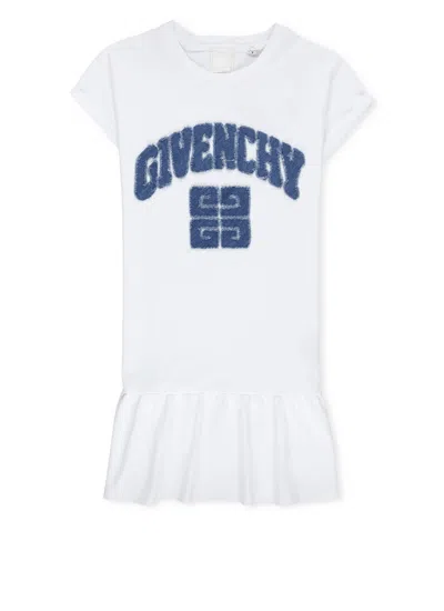 Givenchy Kids' Logo-appliqué Cotton Dress In White