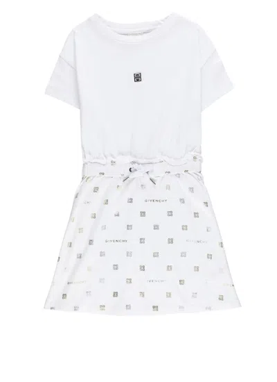 Givenchy Kids' Dress With Logo In Bianco