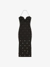GIVENCHY DRESS WITH PLUNGING NECKLINE WITH 4G RHINESTONES AND PEARLS