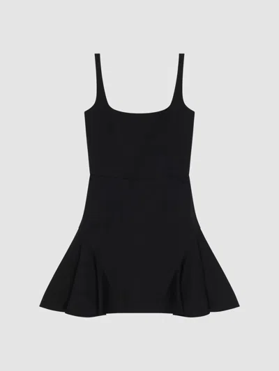 Givenchy Fluted Mini Dress In Black
