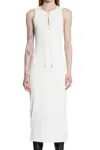 Givenchy Lace-up Ribbed Midi Dress With High Neckline