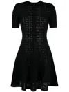 Givenchy Lavaliere 4g Print Midi Dress With Self-tie Collar In Black